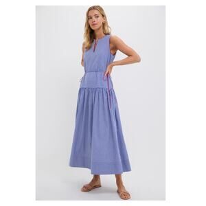 TUCKERNUCK Royal Blue and White Stripe Charlotte Maxi Dress Size Small